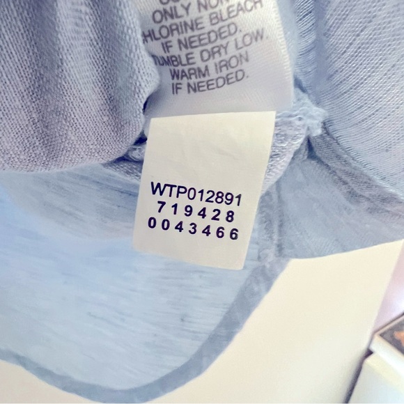 J.Jill Loves Linen Classic Blue Button Up Shirt Contemporary Preppy Coastal - Picture 11 of 11